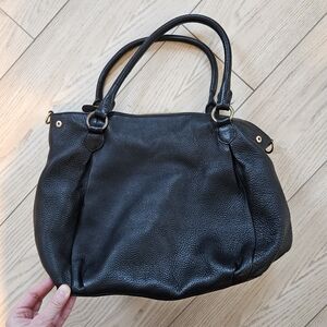 J. Crew Pebbled Black Leather Handbag